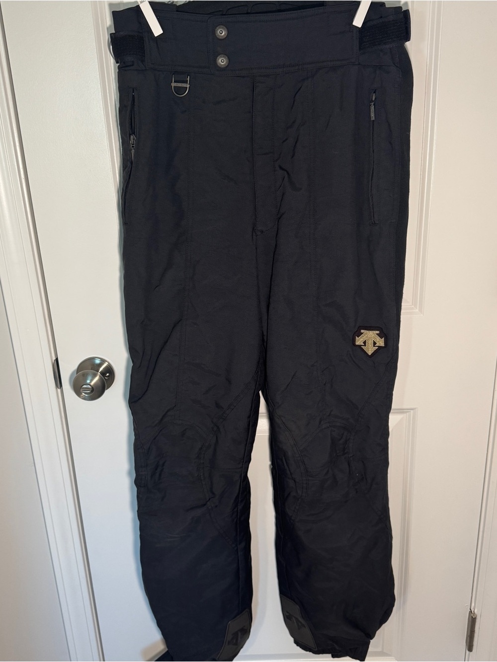 Descente Black Men's Ski Pants with Patch Logo